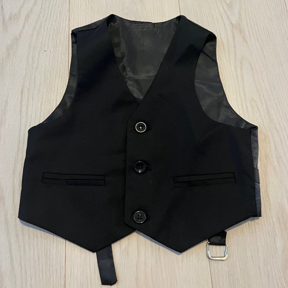 Boy's Toddler Wedding Vest Black ( 2T )